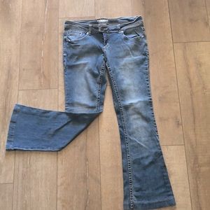 Revolt Low-Rise Faded/Worn Look Stitched Jeans